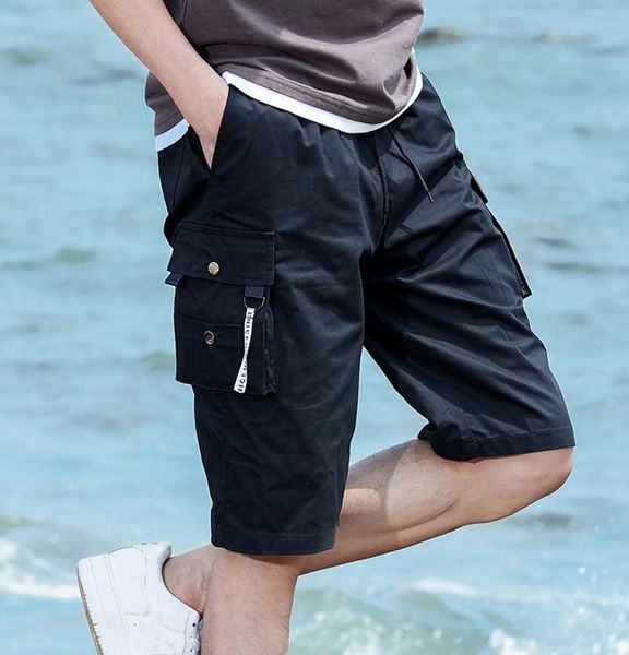 

mantlconx 2020 summer style men039s multi pocket cargo shorts male cotton shorts mens casual short pants trouers plus size 7xl 5851390, White;black