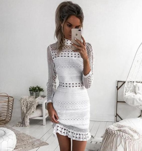 

vintage hollow out lace dress women elegant sleeveless white summer chic party vestido de festa 2022 casual dresses6145910, Black;gray
