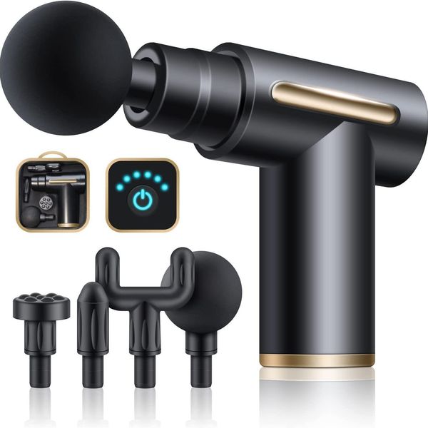 

full body massager mini massage gun percussion muscle massage gun with 6 speeds 4 massage heads with carrying bag for back shoulder muscle r