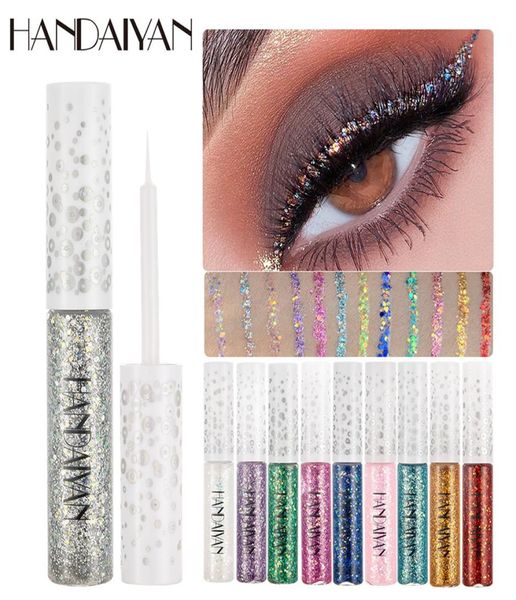 

12pcslot handaiyan liquid glitter eye shadow cream charm shimmer eyeliner pencils shining quick dry eye makeup cosmetic 7090057