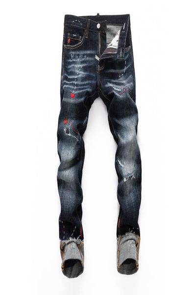 

men039s jeans european jean hombre letter star men embroidery patchwork ripped for trend brand motorcycle pant mens skinny d26976649, Blue
