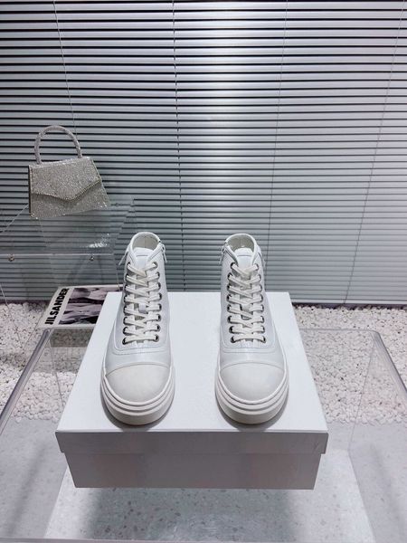 

new new lace-up side zipper high casual shoes cowhide, Black