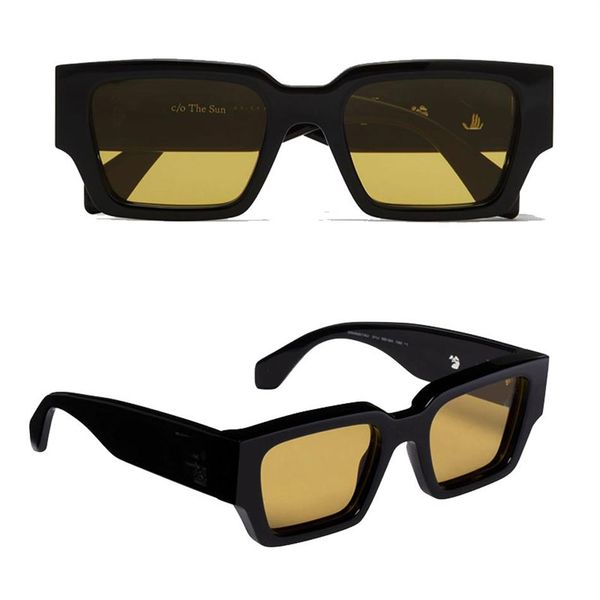 

off sunglasses ow40014 fashion classic thick plate off black white square frame men glasses designer sunglassess with original box235p, White;black