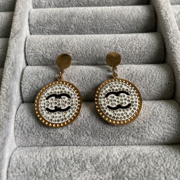 

20 mix styles extravagant pendant studs luxury style women designer studs stainless steel mud drill earrings engagement couple jewelry, Golden;silver