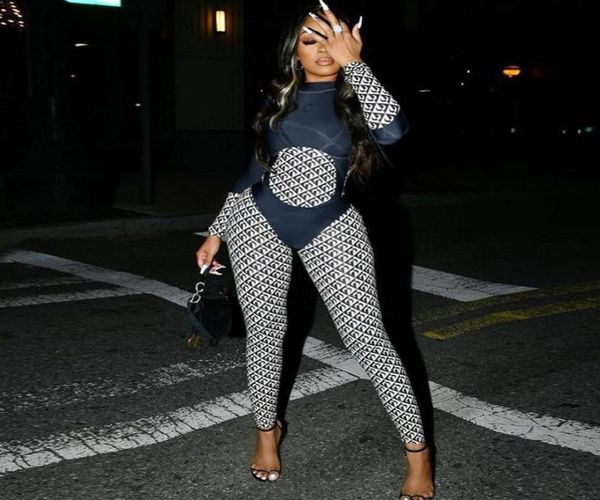 

women039s two piece pants vavcy 2021 spring autumn matching moon pattern tightfitting women jumpsuits set8478517, White