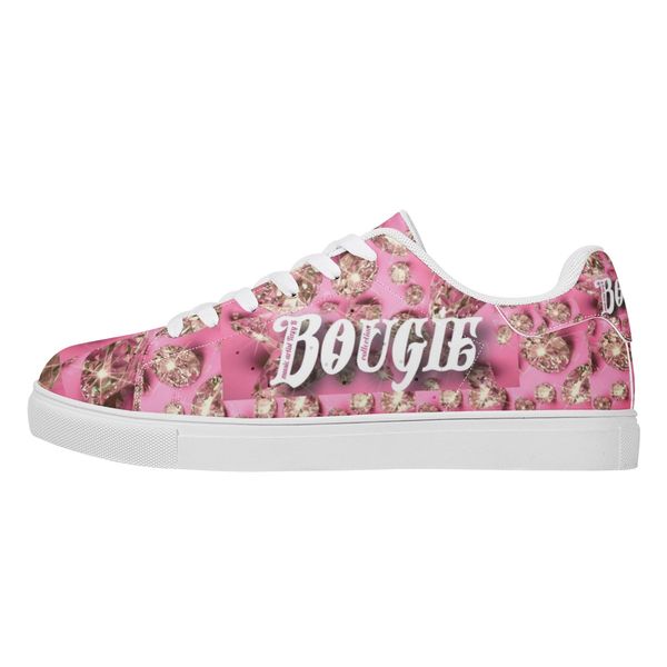 

customized shoes men's fashionable casual shoes diy women's shoes white sole pink shoe body diamond f3-377