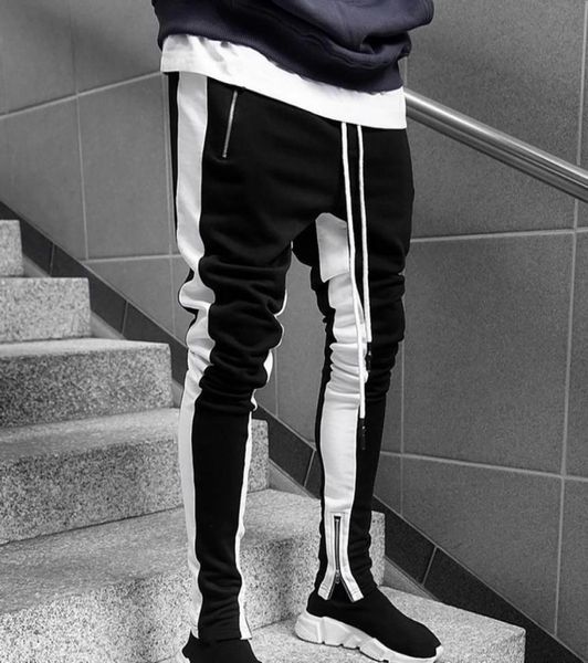 

mens joggers casual pants fitness men sportswear tracksuit bottoms skinny sweatpants trousers navy blue gyms jogger track pants5831803