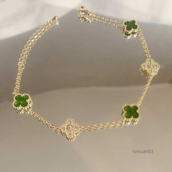 

4/four leaf clover bracelets bracelet love bangle butterfly for women 18k gold plated partner armband chain jewelry charm wfso, Black