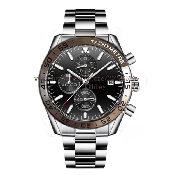 

2023 design racing style mens watches montre de luxe japan quartz movement automatic date dial male clock designer man sports fitn293n, Slivery;brown
