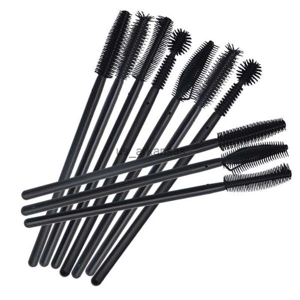 

makeup brushes 100 pcs disposable silicone eyelashes brush applicator eye lash full black mascara wands brush eyelash extension makeup tool