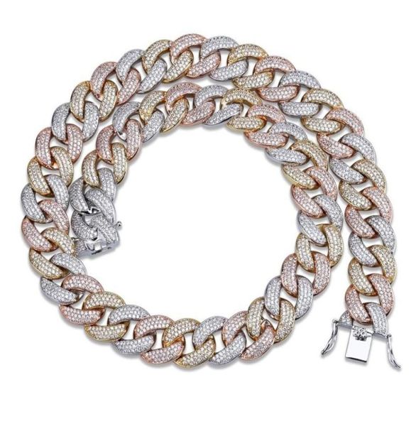 

maimi cuban link chain necklace men039s hip hop gold color iced out cubic zircon necklaces jewelry gifts 16 30 cx200721223v4048019, Silver