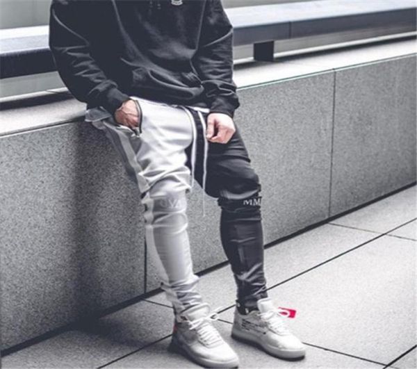 

2019 new jogger patchwork gyms pants men fitness bodybuilding gyms pants runners clothing sweatpants3671150, Black