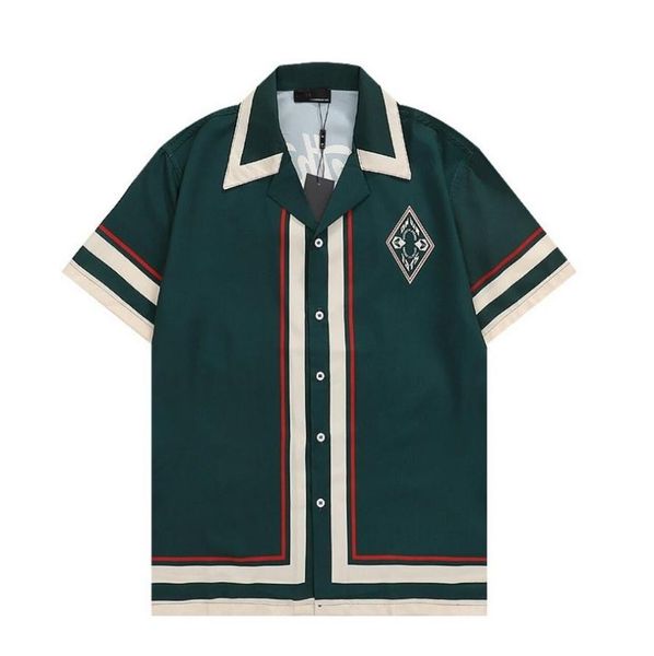 

men039s casual shirts spring autumn classic basic style logo printed short sleeve europe fashion designer cotton shirt m3x3601179, White;black