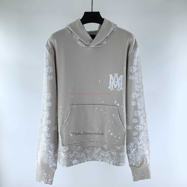 

designer clothing mens sweatshirts amires am hoodies amies 2022 new sky star cashew nut print casual loose american high street hooded women, Black