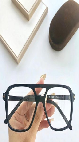 

2020 new quality tf5585 rectangular pilot plank glasses frame doublebridge designed frame for prescription glasses fullset case9326029