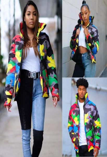 

abrigos mujer invierno bright face camouflage printed dyed coat winter cotton clothes chaqueta mujer manteau femme5216753, Black