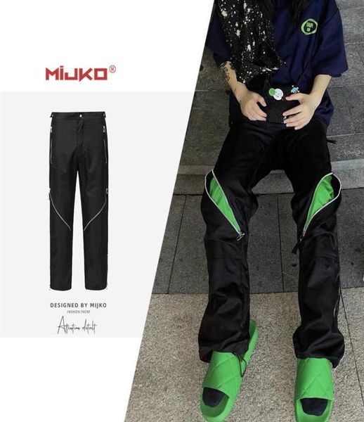

men039s pants mijko men039s wear women039s new vibe style wipe green men039s and women039s same zipper decoration n3420213, Black