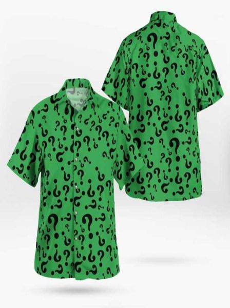 

men039s casual shirts 2022 3d printing question mark hawaii men summer short sleeved beach shirt oversize camisa masculina 5xl2235030, White;black