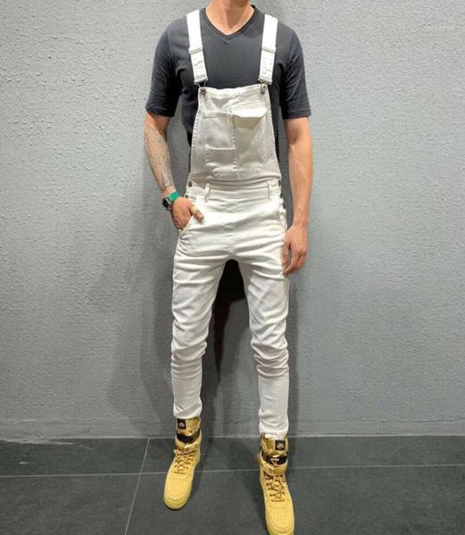 

fashion men bib pants denim jeans suspenders overalls straight skinny jumpsuits trousers13697566, Blue