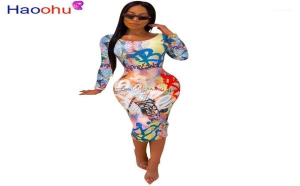 

casual dresses letter print long bandage dress women scoop neck sleeve bodycon fall high waist skinny night club party dress14317093, Black;gray