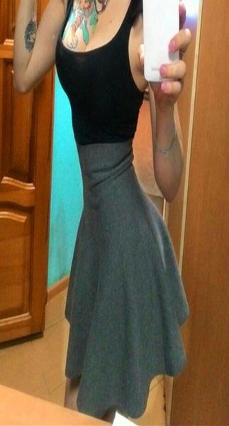 

spring autumn new women skirt knitting woolen midi skirt ladies high waist casual pleated elastic flared skirts womens7692689, Black