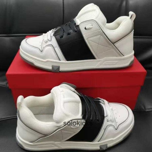 

shoes catwalk open valentinolies designer paris fashion sneakers print letters with rivet fabric skates snea zis shoe casual