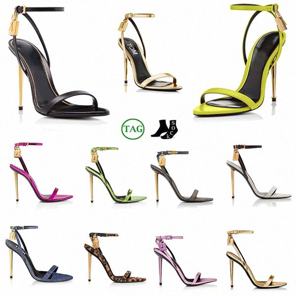 

tom padlock pointy fords high gold-tone key & lock padlock gold heels bicolor ankle-strap sandals naked leather pop heel sandals woman metal, Black