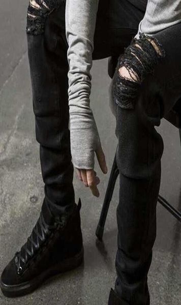 

men039s jeans wholefashion mens straight slim fit biker jeans pants distressed skinny ripped destroyed denim washed hiphop9982677, Blue