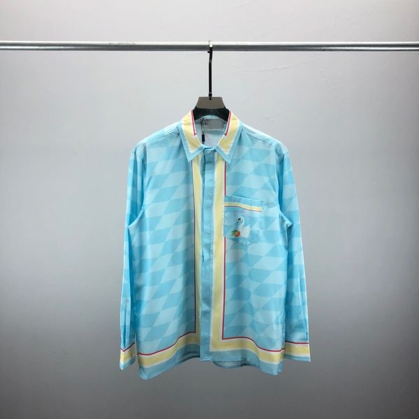 

luxury casablanc long sleeve men designer shirt sleeved fashion shirt luxury brand clothing silk mens shirt size -xxxl, White;black