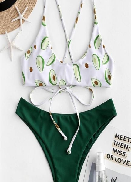 

bikini2021 avocado green bikini female swimsuit01234569325580, White;black