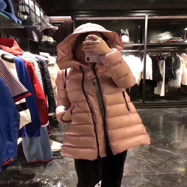 

m women long down jacket color bright color thickening short parkas hoodids parkas lady coat winter womens thick long322z, Black
