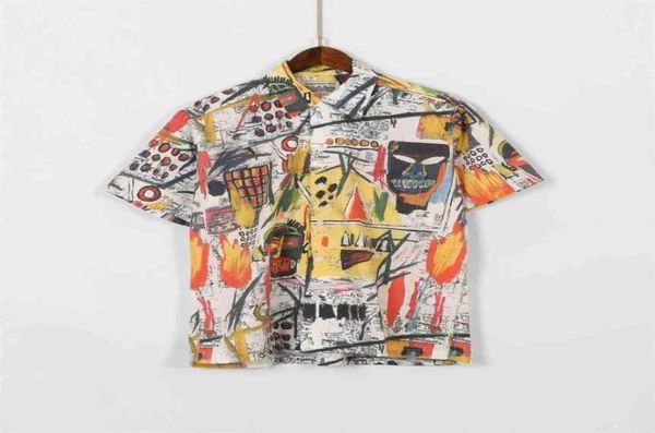 

wacko maria x basquiat 11 graffiti print hawaiian shirt men039s shirts men039s clothing women039s shirt 815242, White;black