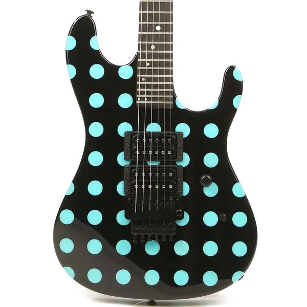 

kram er nightswan black with blue polka dots electric guitar as same of the pictures
