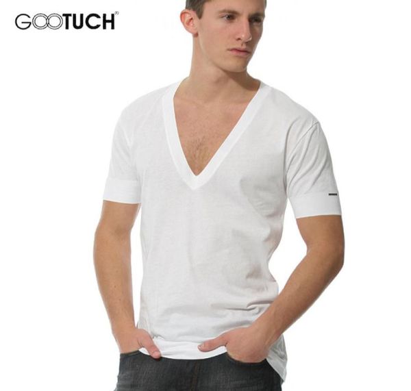 

2017 summer modal deep v neck men039s undershirts short sleeve undershirt men white tshirt plus size 4xl 5xl 6xl tees g302561961, Black;brown