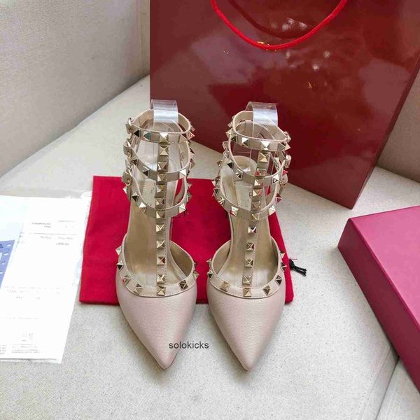 

valentinolies designers high heel dress shoes ankle strap roman cnt stud black nude white with rivets womens stiletto chunky hee