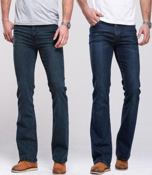 

men039s jeans mens boot cut slightly flared slim fit blue black designer classic male stretch denim6744141