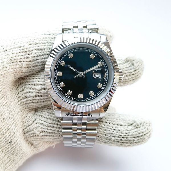 

men's watch automatic mechanical watch simple log m126334 cushioning device 41 mm five-bead stainless steel with luminous time scale fo, Slivery;brown