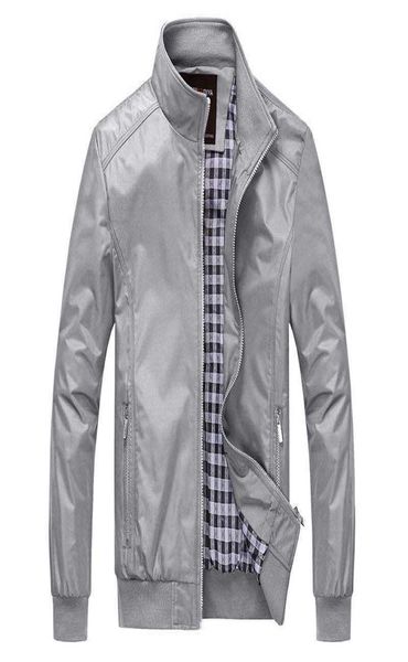 

men jacket spring 2020 autumn solid color stand collar grey casual jackets m5xl 6xl outerwear men clothing plus size1652676, Black;brown