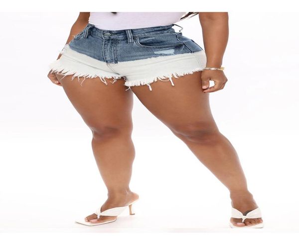 

women039s high waist jeans raw edge distressed ripped casual denim shorts stretch rippe fringed jeans super 2402714, Blue