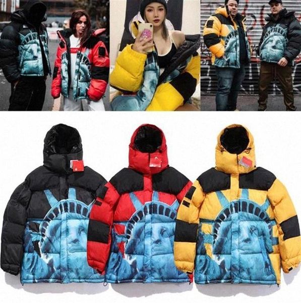 

women men down parkas winter outerwear statue of liberty casual jacket warm jacket coat outwear hip hop men streetwear x6101008710, Black