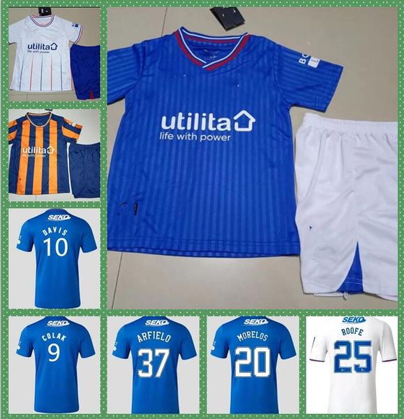 

23 24 glasgow colak roofe lundstram hagi barker morelos tavernier kent tillman fc fashion jr football shirt men kids kit boys third 23 24 ra, Black;yellow