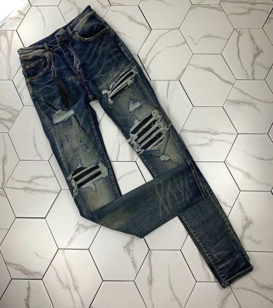 

nmen039s distressed ripped skinny jeans fashion mens jeans slim motorcycle moto biker causal mens denim pants hip hop men jeans3149432, Blue