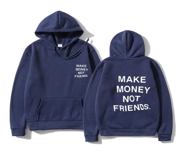 

streetwear make money not friends hoodies sweatshirt men women fashion print hooded pullover sudadera hombre hoody clothes x09204845, Black