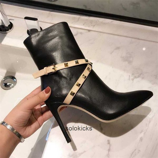 

flat valentinolies warm fashion designer party women 04-013 boots winter high black heels wedding knight shoes martin ou56 leather wool