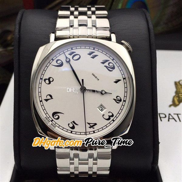 

mlf date 40mm historiques american 1921 automatic 82035 000r mens watch 82035 white dial stainless steel bracelet gents watches pu318a, Slivery;brown