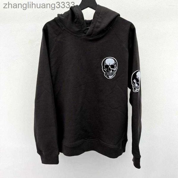 

men's hoodies luxury 2022 number nine face pullover hoody hooded sweatshirts velvet cotton thick fleece asian r078, Black