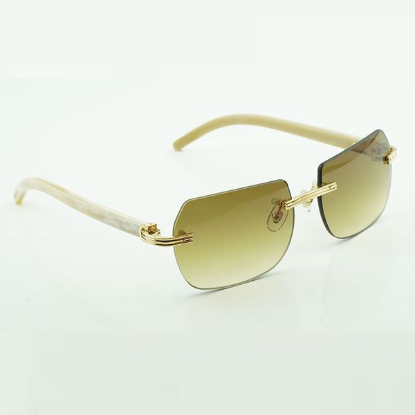 

new fashion frame cut corner sunglasses 0286o with new hardware natural white buffalo horn high-end sunglasses lenses, White;black