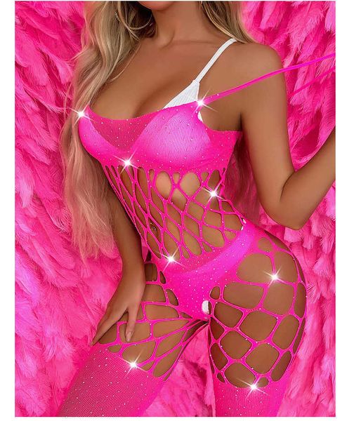 

set fishnet girl in full body stocking rhinestone crystal diamonds bodystocking lingerie 230808, Red;black