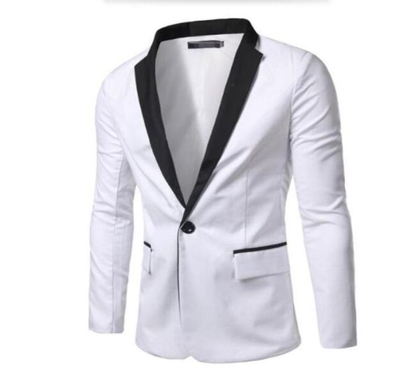 

stylish men suits jacket white formal suits jacket black lapel one button custom made groom wedding tuxedos jacket5268043, Black;brown