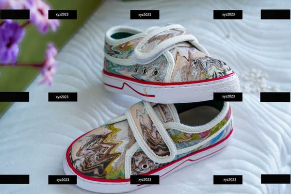 

23ss high-quality kids shoes colored animal print casual shoe child designer sneakers box protection shipment children's size 26-35, Black;red